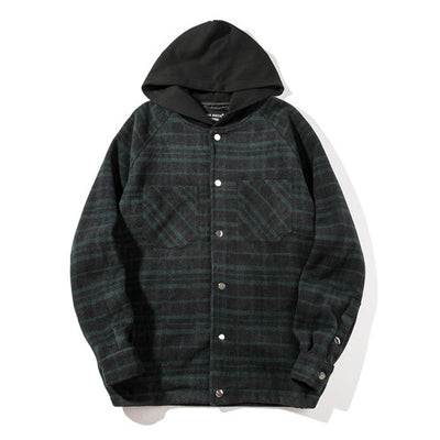 Sudadera Cardigan Cuadros con Capucha Oversize Estilo Europeo - Image 9