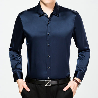 Camisa de Seda Premium Color Puro - Image 8