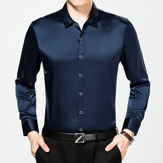 Camisa de Seda Premium Color Puro - Image 8
