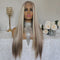 Peluca Frontal de Encaje Cabello Liso Degradado Fibra Térmica
