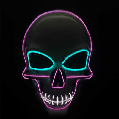 Máscara Calavera LED Resplandeciente con Líneas de Neón - Image 9