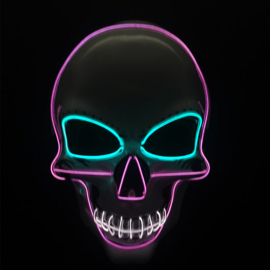 Máscara Calavera LED Resplandeciente con Líneas de Neón - Image 9