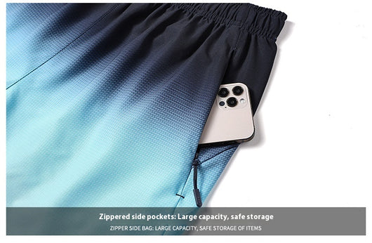 Pantalones Cortos Deportivos Ice Silk Degradado para Hombre - Ideales para Playa y Verano - Image 16