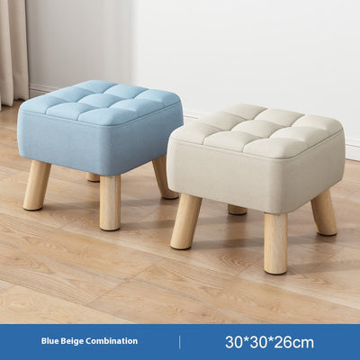 Taburete de Madera Maciza Minimalista con Tapizado - Image 22