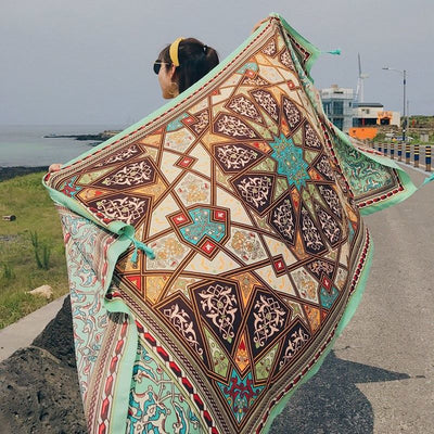Pareo Étnico de Algodón y Lino - Toalla de Playa Oversized para Viajes - Image 8