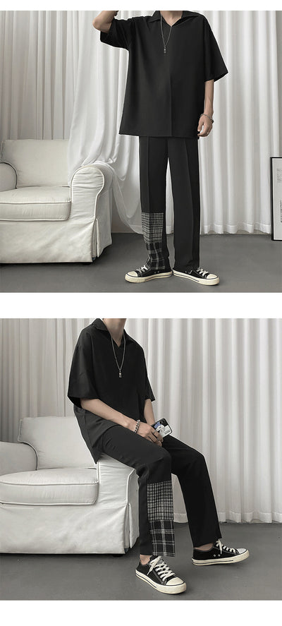 Pantalones Casuales Hombre con Costura Cuadrícula Novena - Image 12