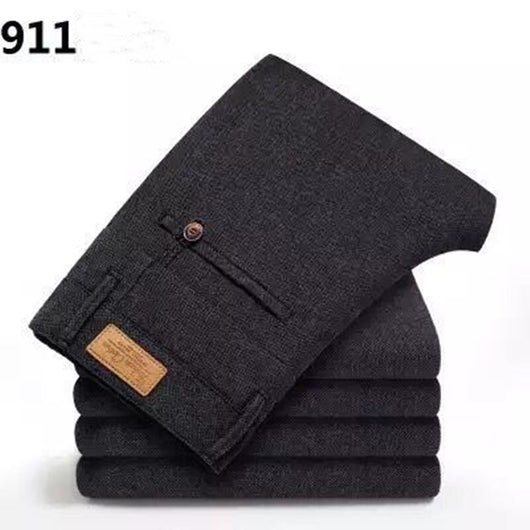 Pantalones Casuales Slim Fit de Algodón y Lino con Elasticidad para Hombre - Image 7
