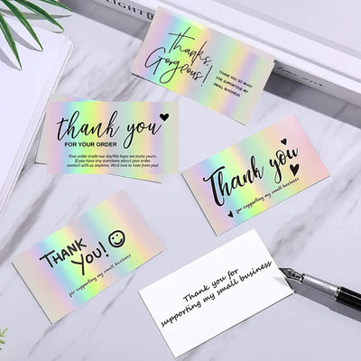Pack 50 Tarjetas de Felicitación Holográficas Láser para Regalos - Image 4