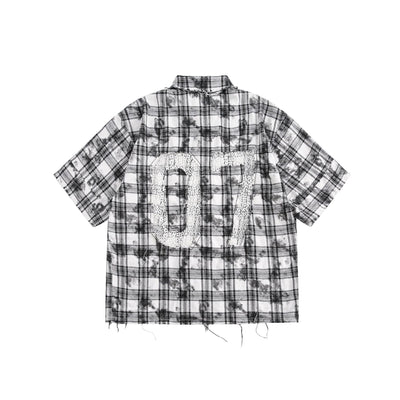 Camisa Cuadros Retro Oversize Manga Corta - Image 14