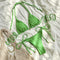 Bikini Halter Anudado con Encaje para Playa - Traje de Baño Verano Mujer