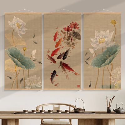 Biombo Decorativo Bambú con Pintura de Scroll para Sala de Estar - Image 6