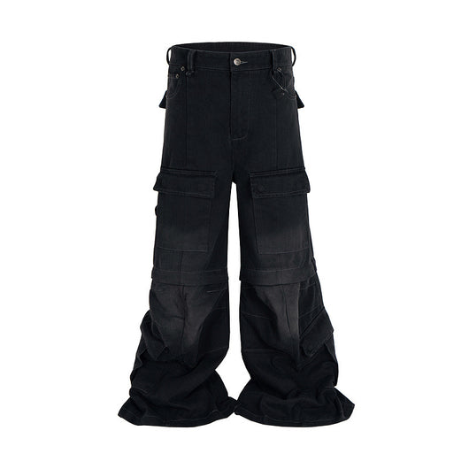 Overol Denim Vintage Desgastado con Bolsillos Múltiples y Doble Uso - Image 3