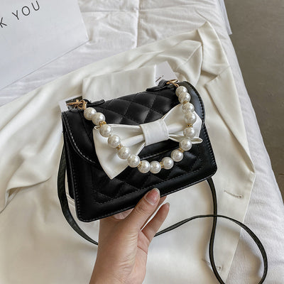 Bolso Mensajero Portátil con Moño y Perlas Lingge - Image 11