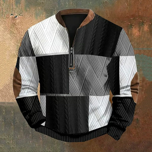 Sudadera con Cierre Estampado 3D Digital para Hombre - Primavera y Otoño