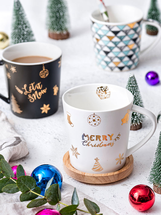Taza Navideña Grande de Cerámica para Hombre
