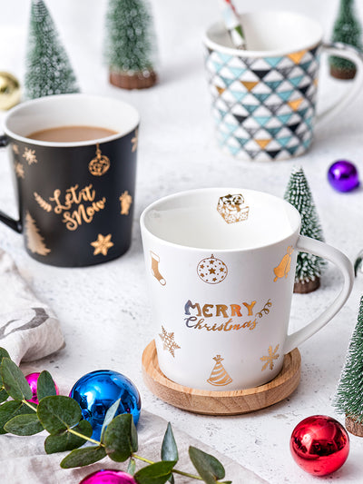 Taza Navideña Grande de Cerámica para Hombre