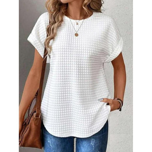 Blusa Cuello Redondo con Mangas Murciélago en Colores Sólidos - Image 12