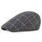 Boina Escocesa Retro Británica de Lana para Hombre - Diseño Cuadriculado Casual