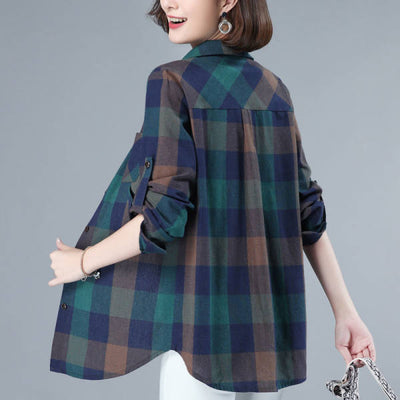 Camisa Cuadriculada Manga Larga para Mujer - Corte Slim Elegante - Image 2