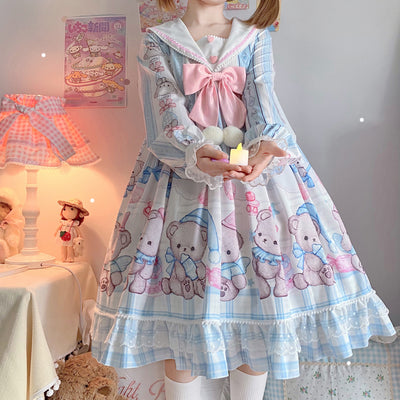 Vestido Lolita Soft Girl Osito Soñador de Manga Larga - Image 19