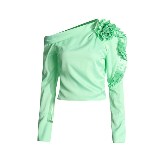 Blusa Larga Floral con Volantes y Diseño Patchwork para Mujer - Image 5