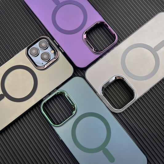 Funda Magnética de Plata Mate con Sujeción Segura