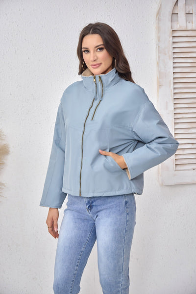 Abrigo Acolchado de Algodón con Cuello de Terciopelo para Mujer - Image 11