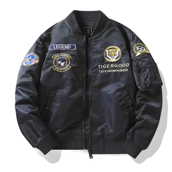 Chamarra Casual para Hombre Otoño Invierno Bordado Estilo Universitario