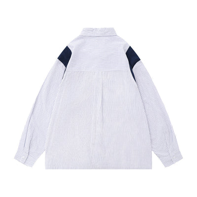 Camisa Suelta de Rayas Verticales Manga Larga para Hombre - Image 16