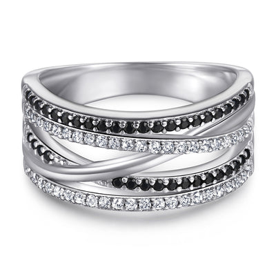 Anillo Cruzado Ancho para Mujer en Plata Esterlina - Image 10