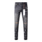 Distressed Knee Ripped Gray Washed Jeans