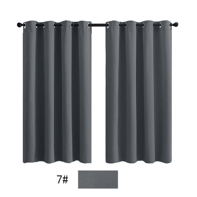 Pair of navy blue outdoor waterproof curtains with silver grommets on a black rod, against a white background. - Image 3