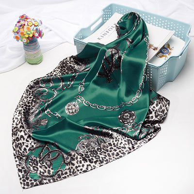 Pañuelo Cuadrado Estampado Leopardo Estilo Europeo - Image 7