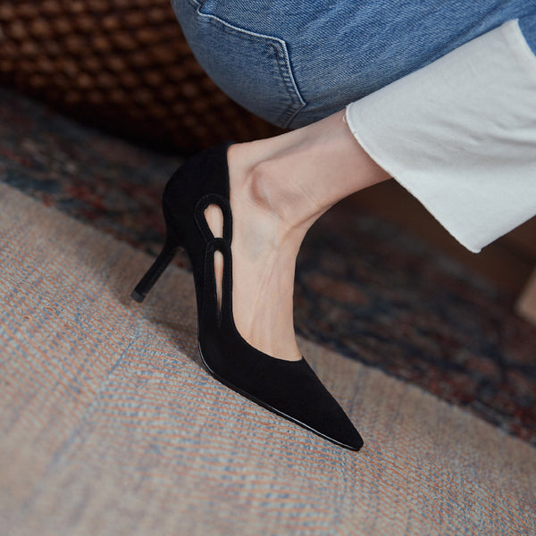 Zapatos Azules Punta Fina Diseño Retro - Elegancia y Temperamento