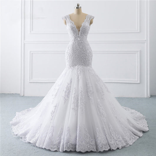 Vestido de Novia Sirena Luxury con Cola Francesa Retro Elegante - Image 4