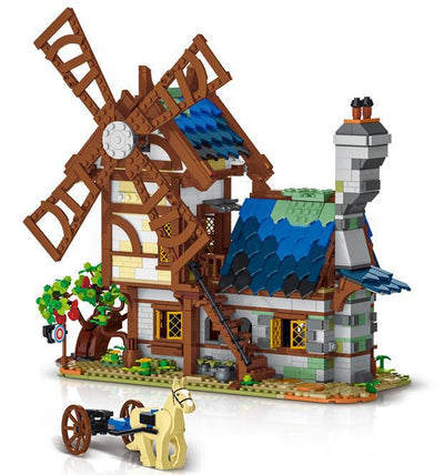 Set de Construcción Molino Medieval - Bloques Pequeños Armables