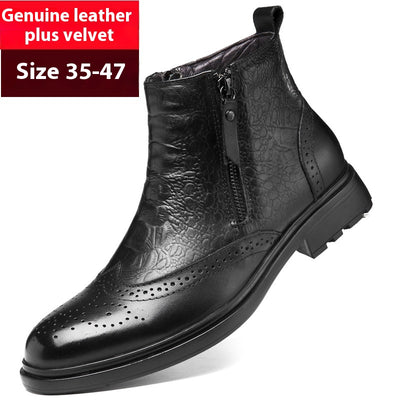 Botas Altas de Cuero con Aumento de Altura - Estilo Brogue Trendy Talla 46 - Image 3
