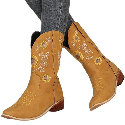Botas Martin Bordadas con Girasol - Estilo Fashion - Image 10