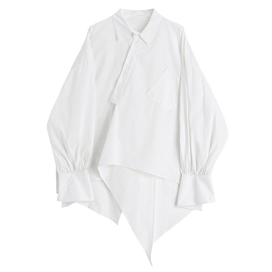 Blusa Otoñal de Diseño Asimétrico - Top Suelto Adelgazante para Mujer