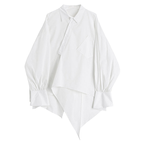 Blusa Otoñal de Diseño Asimétrico - Top Suelto Adelgazante para Mujer