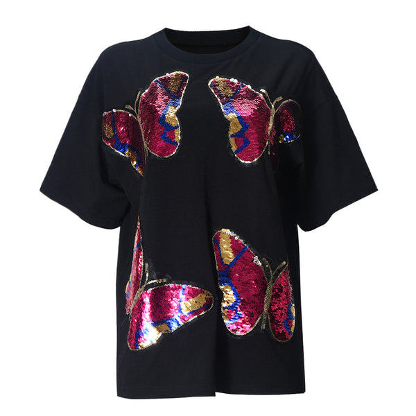 Blusa Escote Redondo con Lentejuelas Bordadas para Mujer - Image 6