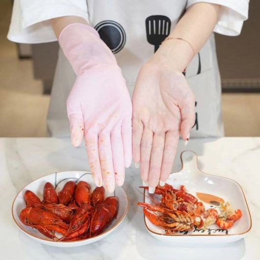 Guantes de Látex Impermeables Resistentes para Lavar Platos y Trabajo en Cocina