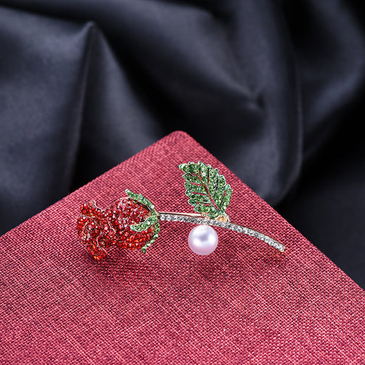 Broche Corsage Gota de Aceite con Diamantes en Aleación de Zinc