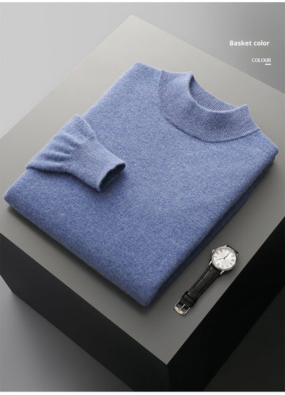 Suéter de Cuello Medio en Lana para Hombre - Pullover Ligero Otoño Invierno - Image 32