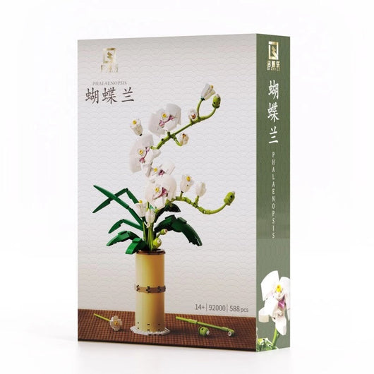 Modelo de Construcción Infantil de Flores Creativas - Decoración Orquídea Phalaenopsis - Image 4