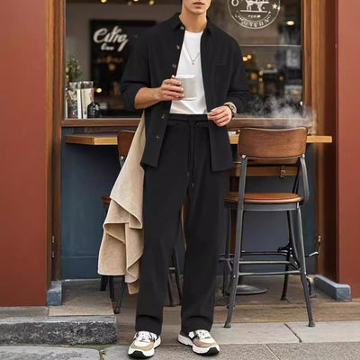 Cardigan Deportivo Casual con Solapa y Pantalón Conjunto - Image 4