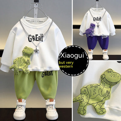 Conjunto de Suéter Infantil con Dinosaurio 3D de Dos Piezas - Image 5