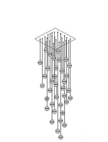 Lámpara de Araña Minimalista Moderna para Escaleras Duplex - Image 8