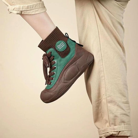 Botas de Cuero con Elástico para Mujer