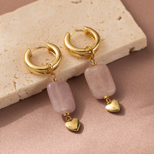 Aretes de Corazón en Piedra Natural - Diseño Personalizado para Mujer - Image 7
